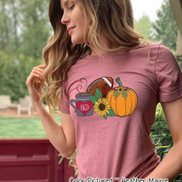 Latte Football and Pumpkin Monogram Fall Tee