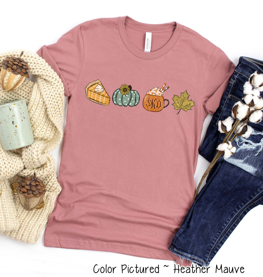 Monogram Pie Pumpkin Latte Fall Tee