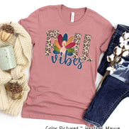 Leopard Turkey Fall Vibes Thanksgiving Fall Tee