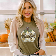 Fall Thankful White Pumkin with Gold Dots Tee