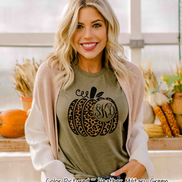 Leopard Pumpkin Monogram Tee