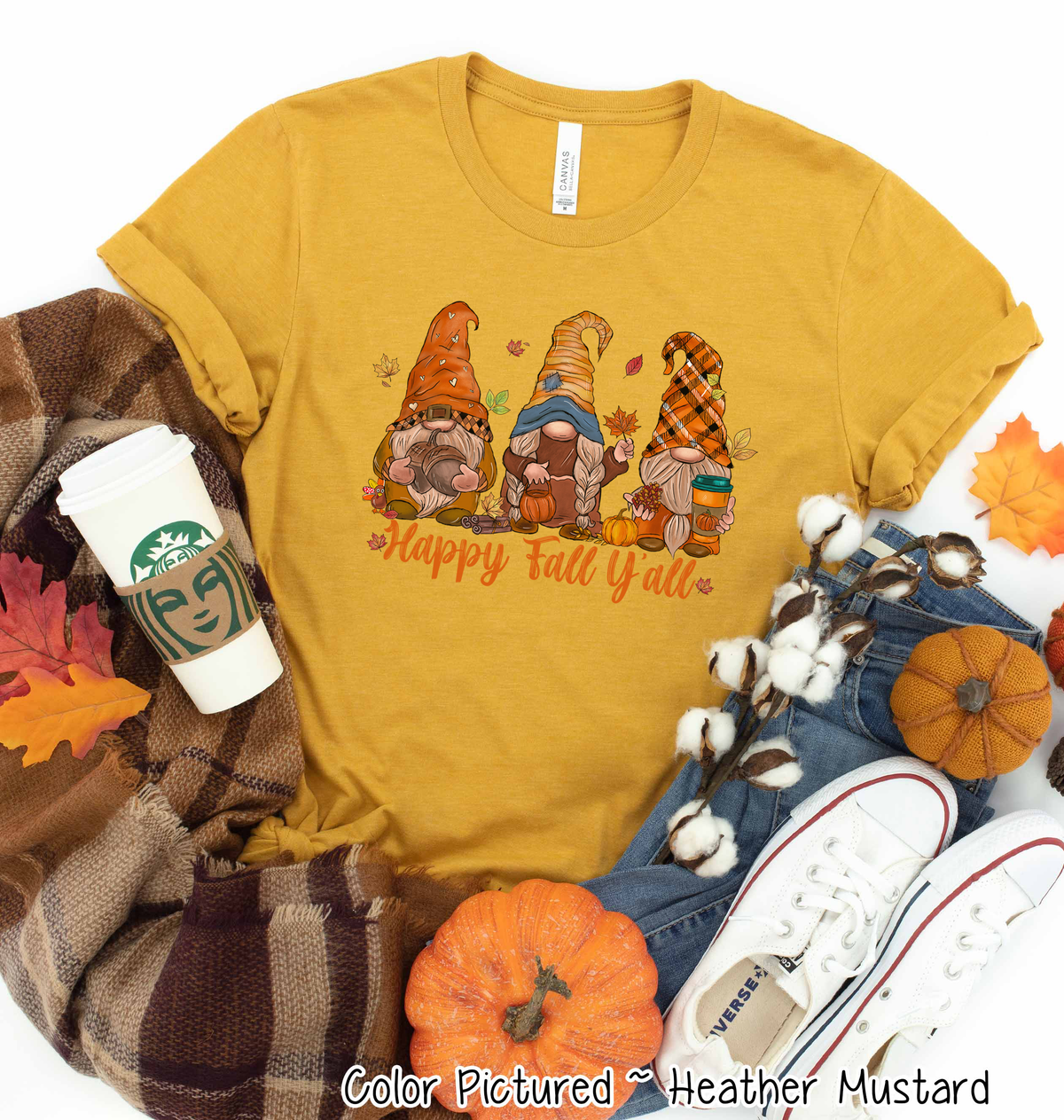 Gnome Trio Happy Fall Yall Raglan Tee