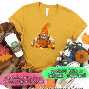 Monogram Gnome Pumpkin Spice Coffee Fall Tee