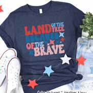 Land of the Free Because of the Brave Retro Tee