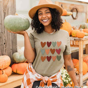 Watercolor Hearts Fall Tee