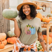 Monogram Leopard Pumpkin Trio Fall Tee