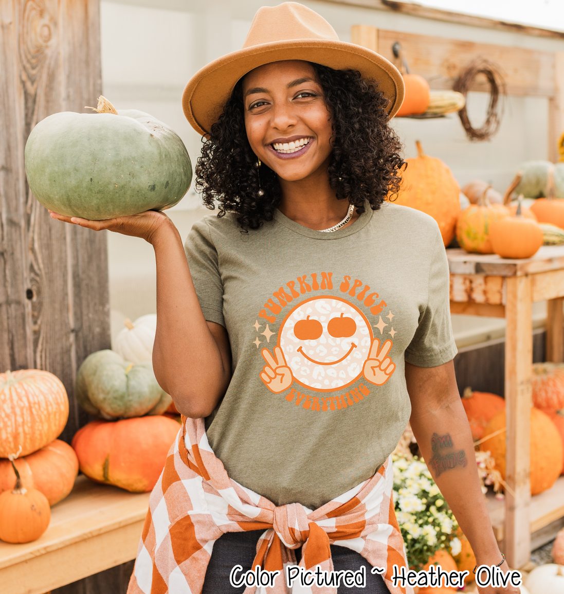 Retro Pumpkin Spice Smile Fall Tee