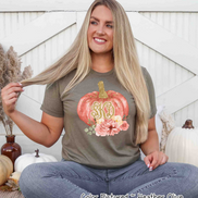 Gold Glitter Monogram Pumpkin Tee