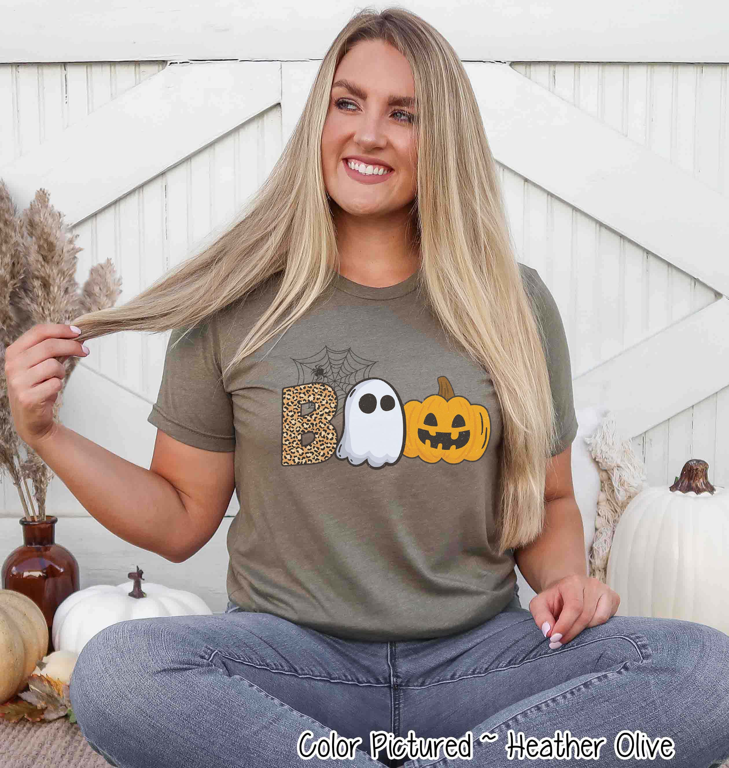 Boo Ghost Pumpkin Halloween Tee
