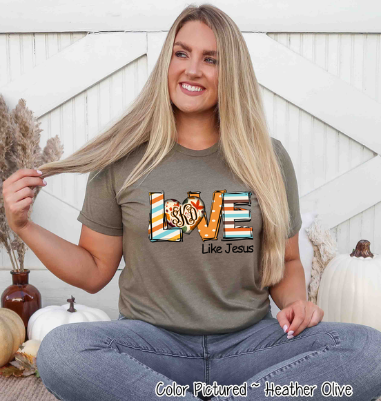Love Like Jesus Fall Monogram Tee