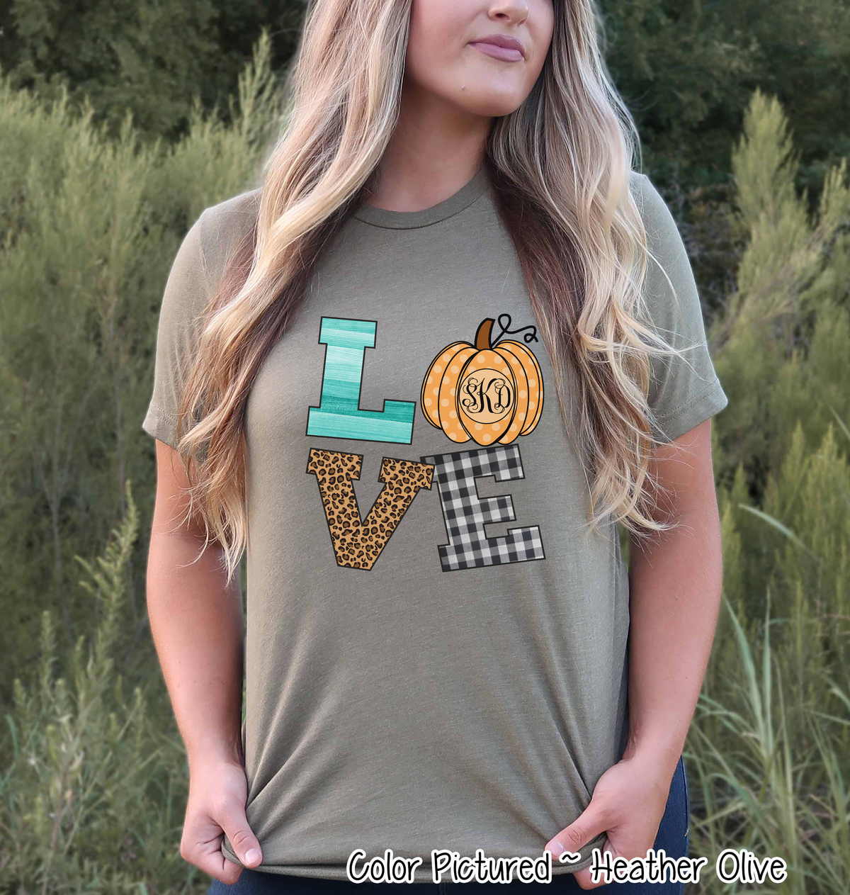 LOVE Pumpkin Monogram Fall Tee