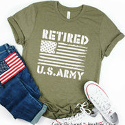Retired US Army Distressed Flag Tee