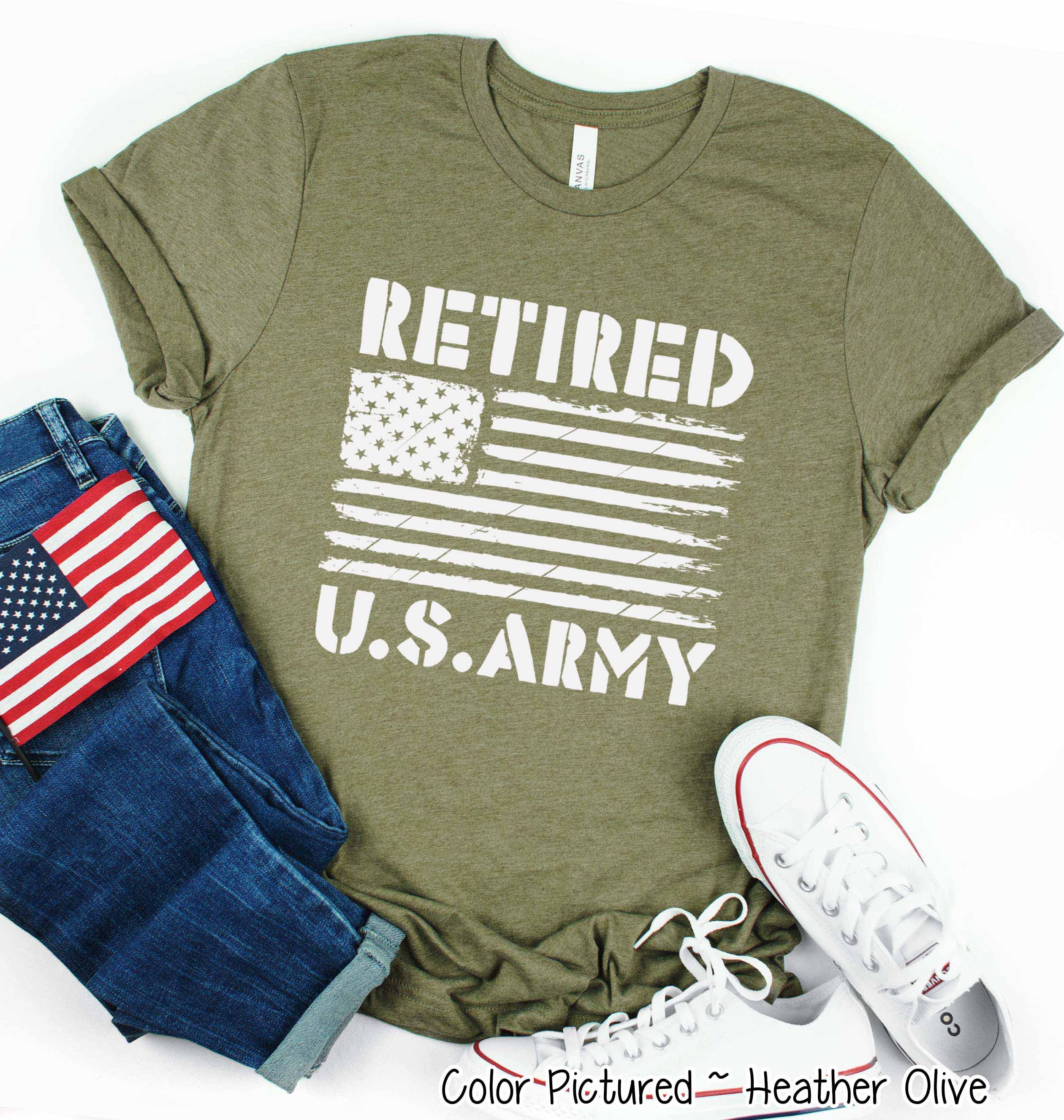 Retired US Army Distressed Flag Tee
