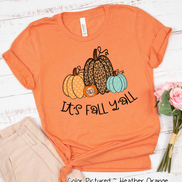 It's Fall Yall Monogram Pumpkin Fall Tee