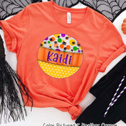 Personalized Candy Corn Frame with Custom Name Halloween Tee