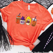 Monogram Hocus Pocus Coffee Latte Halloween Tee