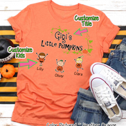 Mom, Grandma, Grandpa etc. Little Pumpkins  ~ Custom Named Kids Pumpkin Tee