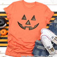 Watercolor Jack O Lantern Pumpkin Face Shirt
