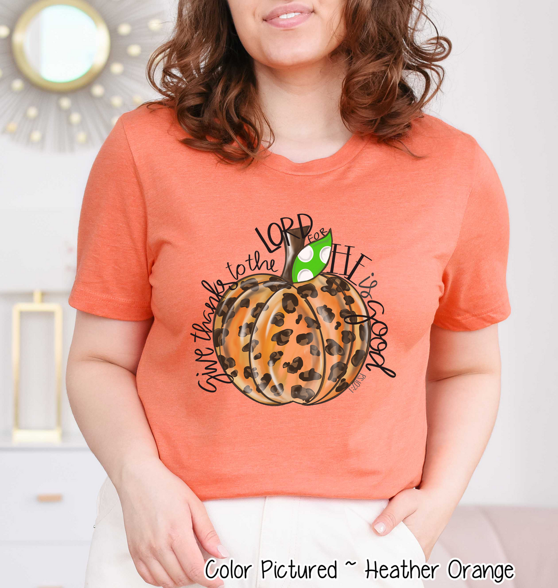 Give Thanks to the Lord Leopard Print Pumpkin Fall Shirt