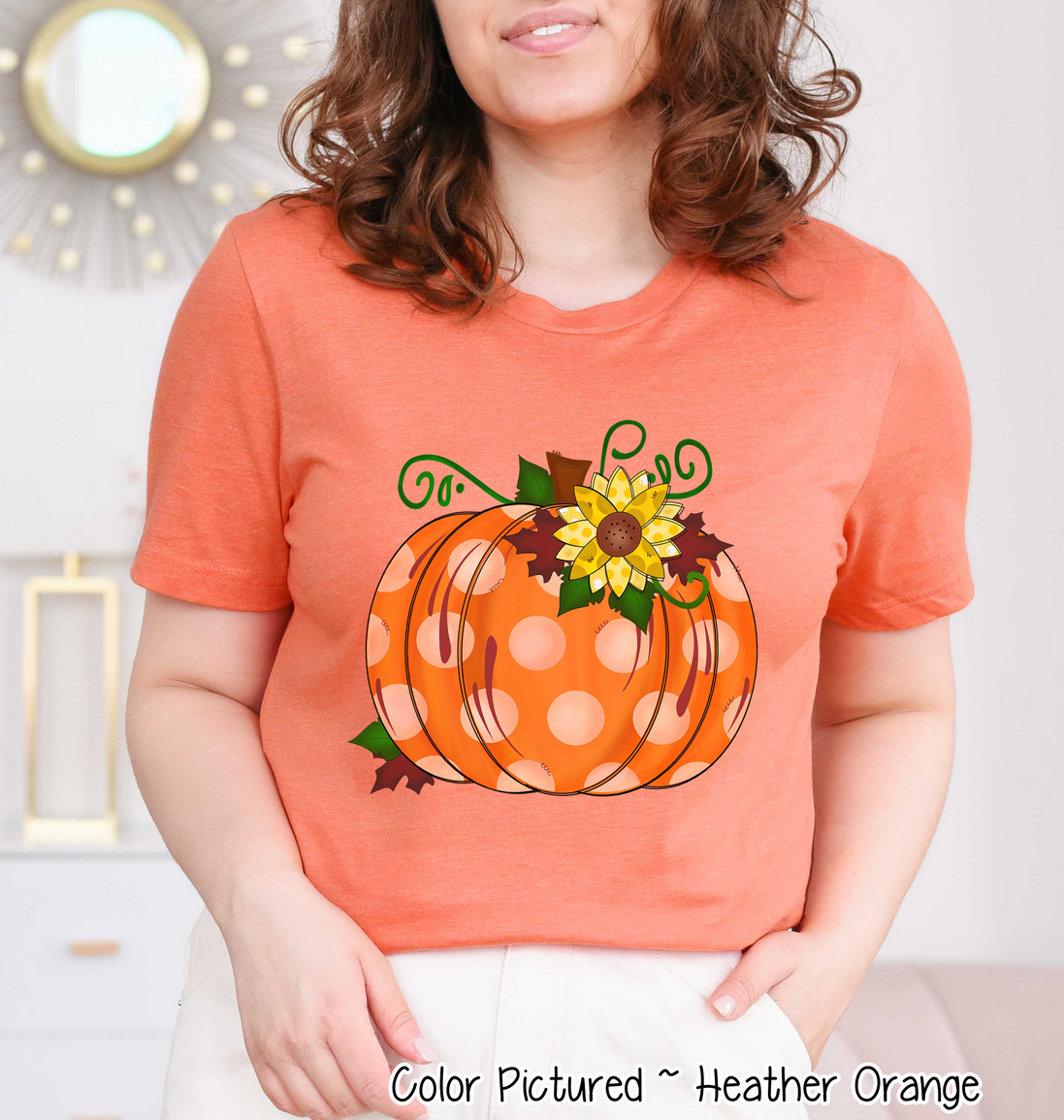 Polka Dot Pumpkin Fall Tee