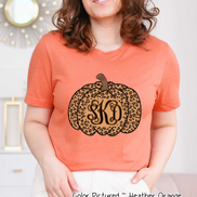 Leopard Monogram Pumpkin Fall Tee