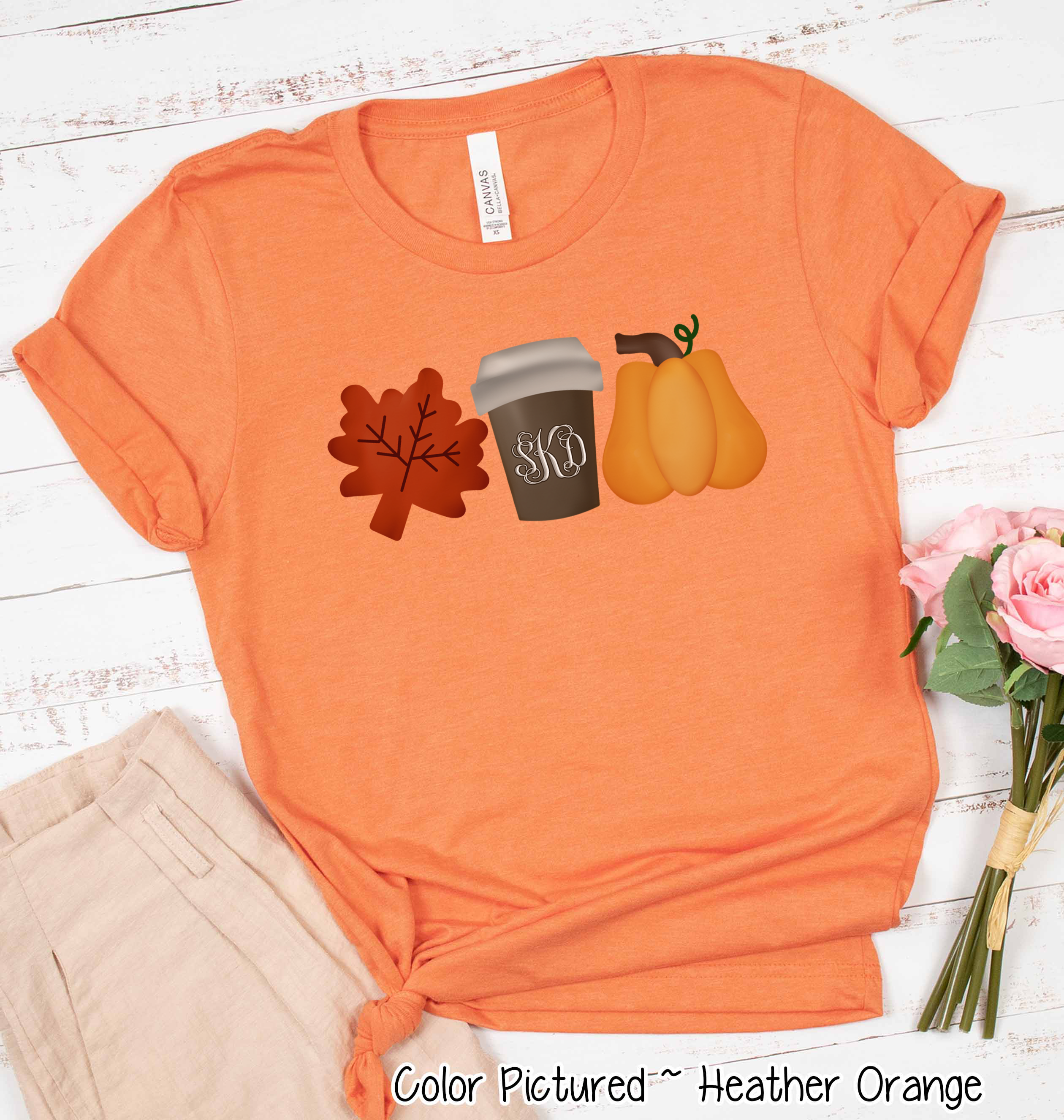 Leaf's, Latte's, & Pumpkin's Monogram Tee