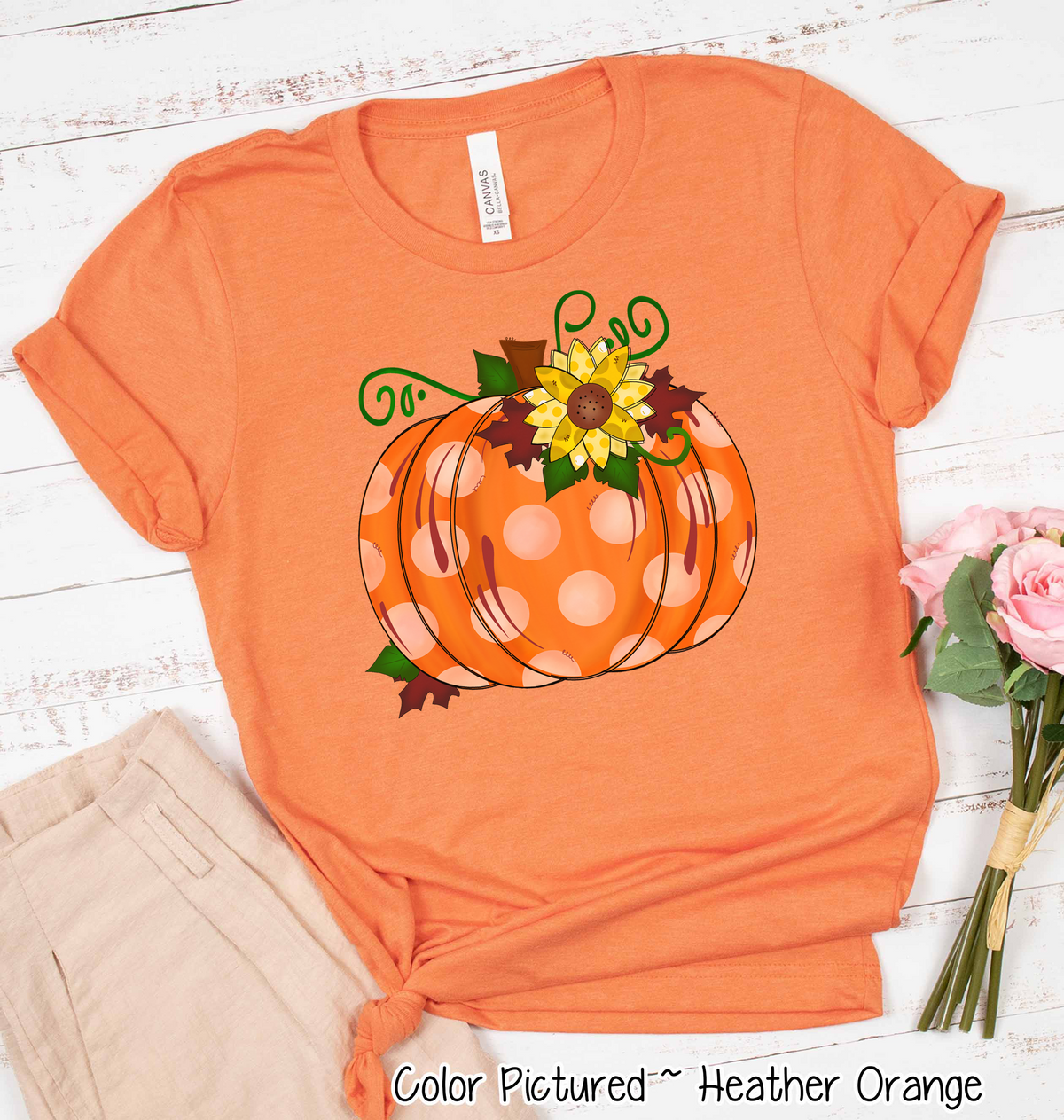Polka Dot Pumpkin Fall Tee