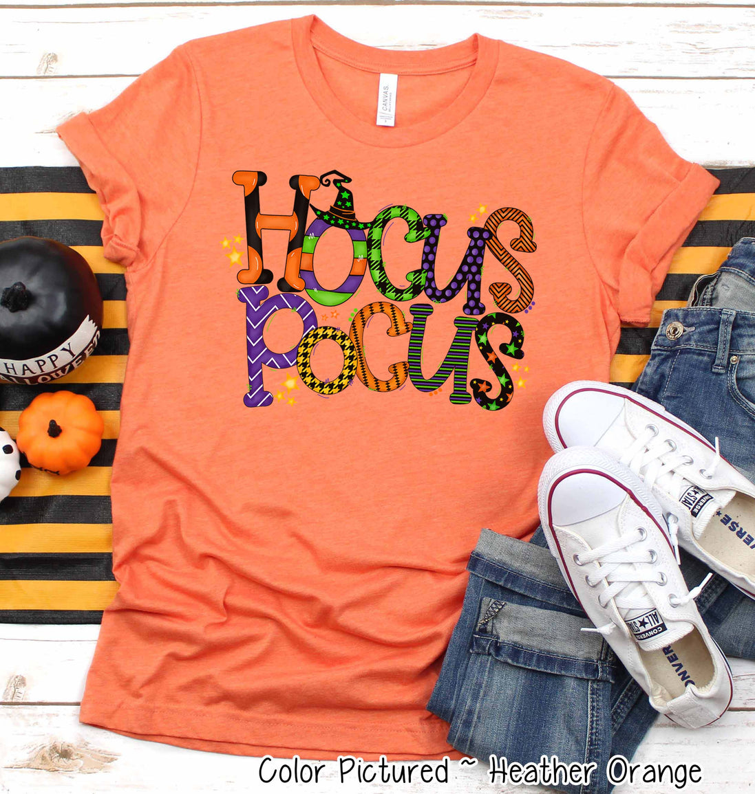 Hocus Pocus Doodle Letter Halloween Tee