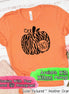 Monogram Zebra Print Fall Pumpkin Tee