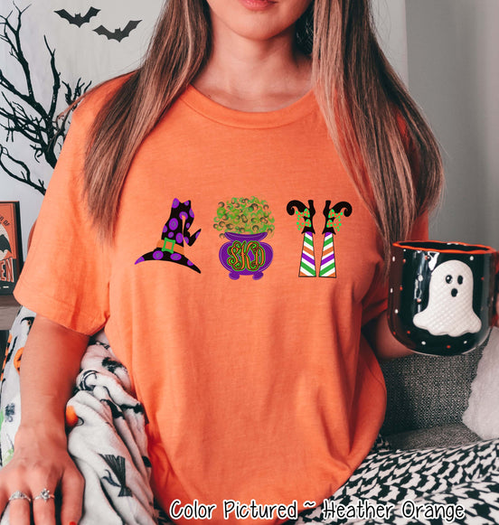 Monogram Witch Icons Halloween Tee