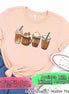 Monogram Pumkin Spice Latte Coffee Fall Tee