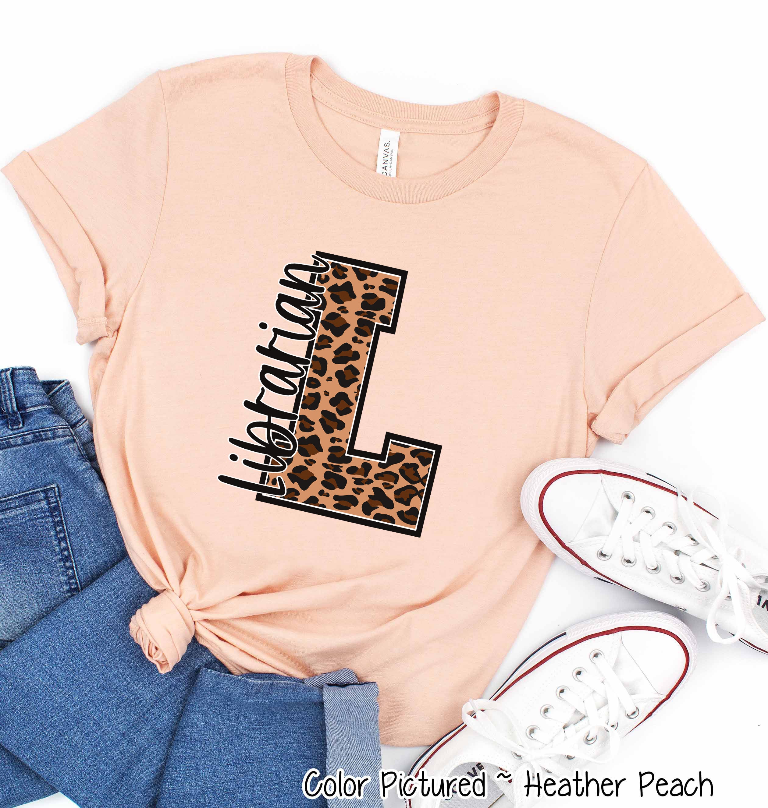 Leopard Varsity Letter Librarian Tee