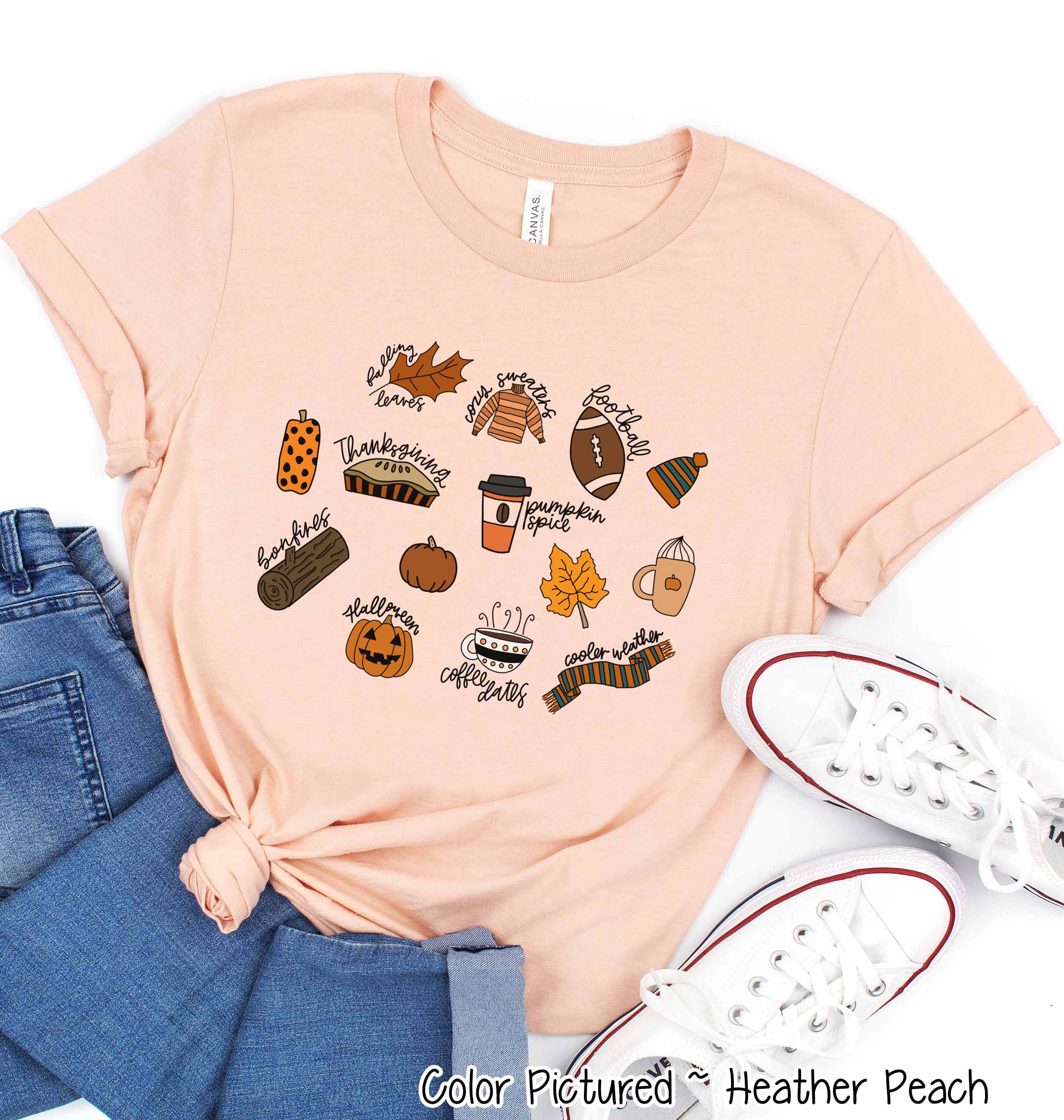 Fall Things Doodles Fall Tee