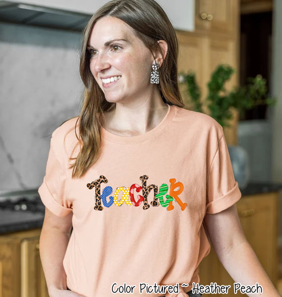 Doodle Letters Teacher Tee