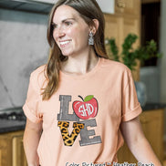 Monogram LOVE Leopard Print with Custom Text & Grade  Tee