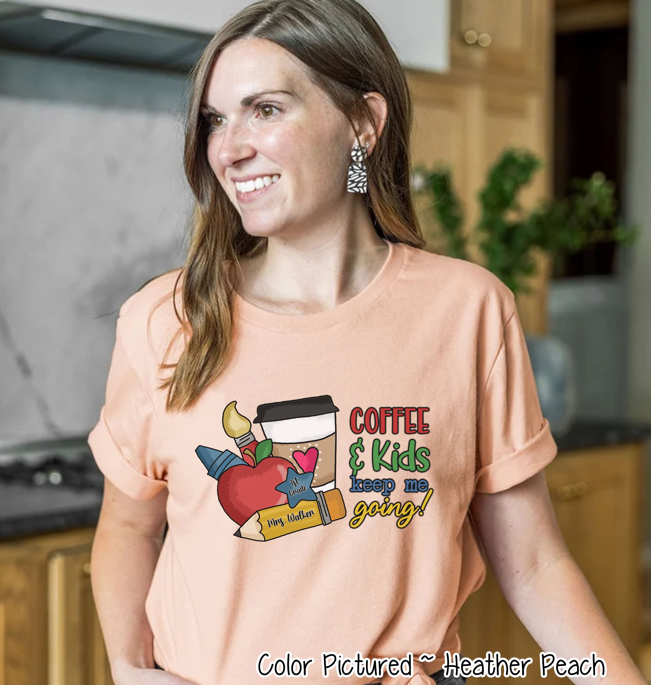 Personalized Coffee & Kids Keep Me Going Tee