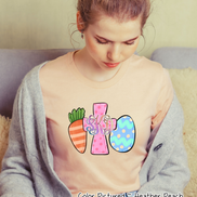 Monogram Carrot Cross & Egg Easter Tee