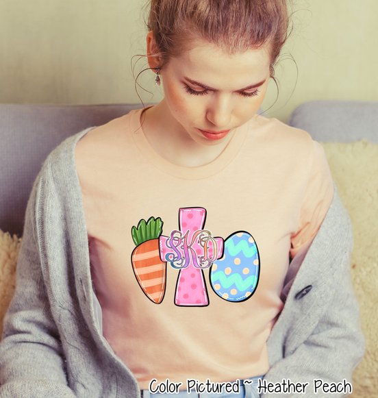 Monogram Carrot Cross & Egg Easter Tee