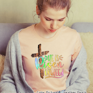 He Is Risen Cross Easter Tee