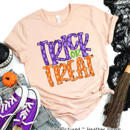 Trick or Treat Doodle Letter Halloween Tee