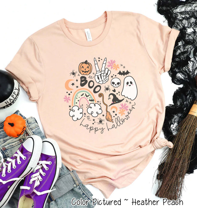Happy Halloween Icon Circle Halloween Tee