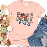 Leopard Turkey Fall Vibes Thanksgiving Fall Tee