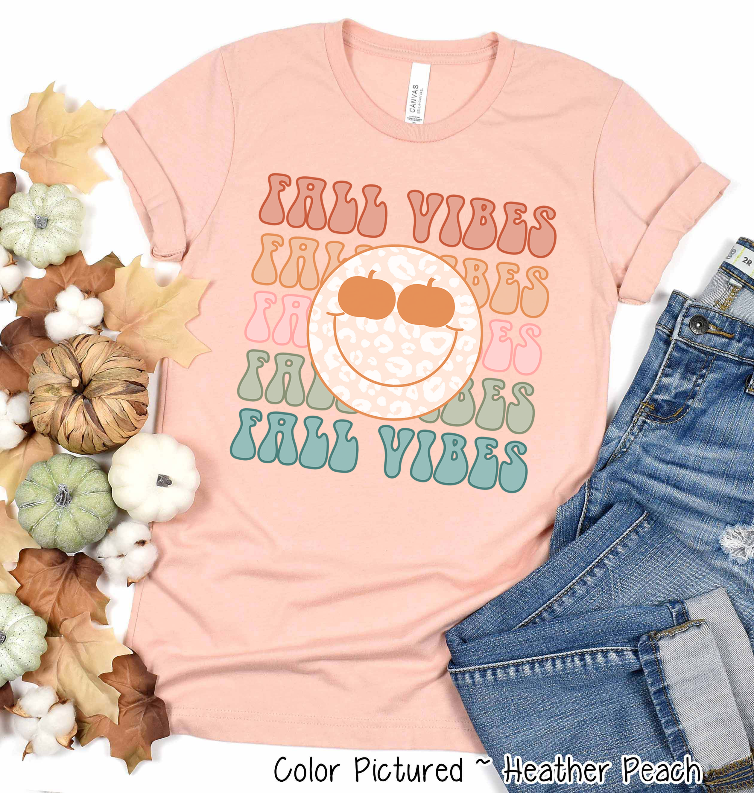 Retro Fall Vibes Smile Fall Tee