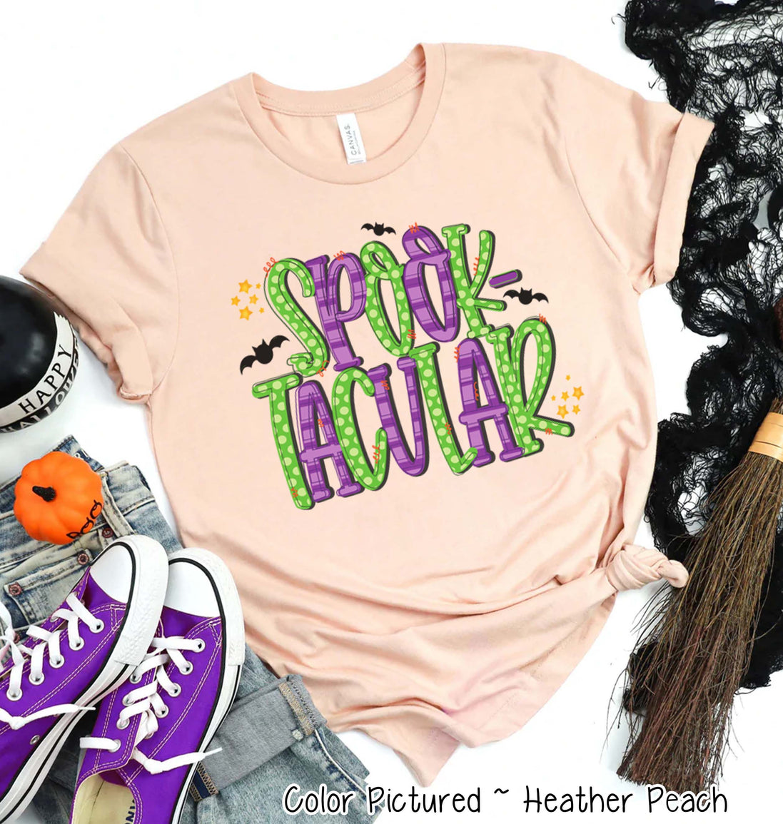Spooktacular Doodle Letters Halloween Tee