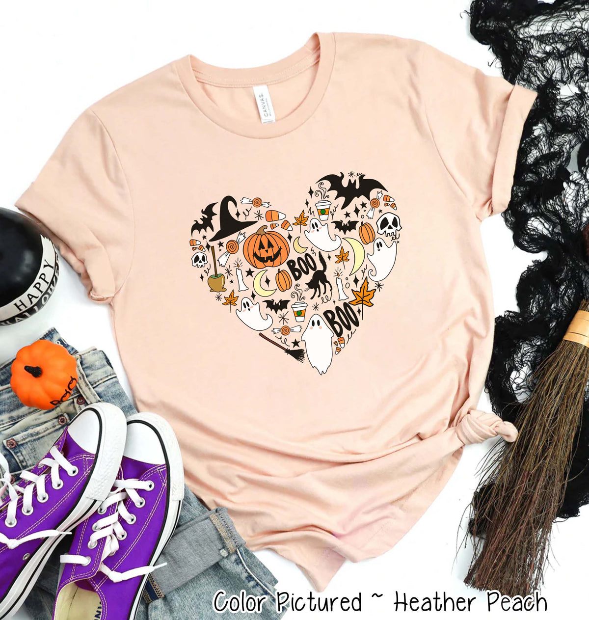 Cute Icon Heart Halloween Tee