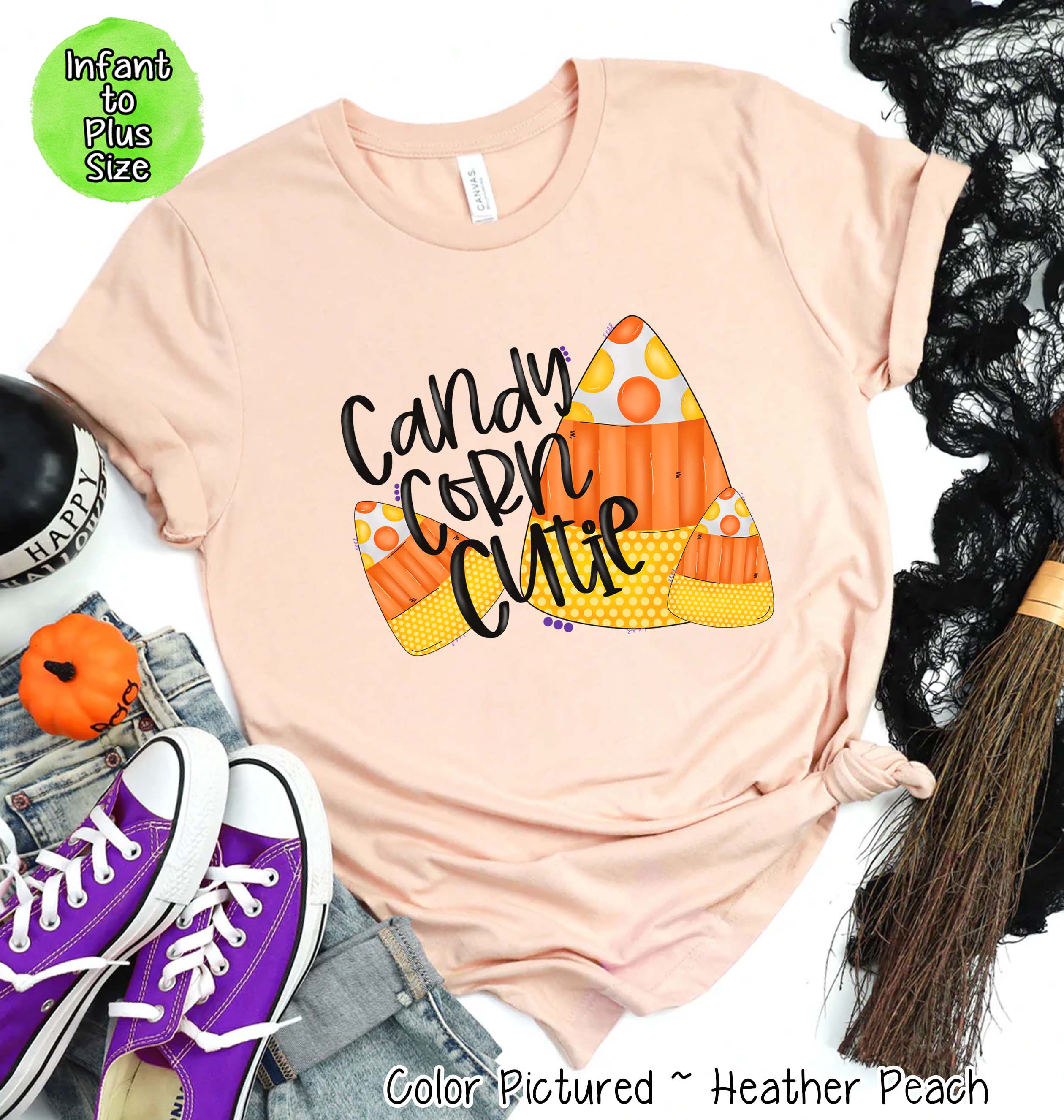 Candy Corn Cutie Trio Halloween Tee