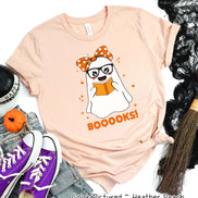 Booooooks Girl Ghost Halloween Tee