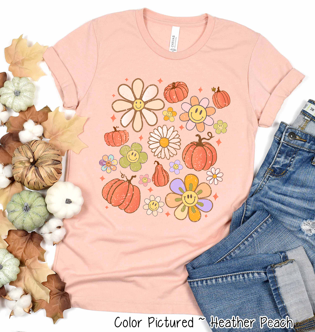 Retro Pumpkins & Daisys Scatter Fall Tee