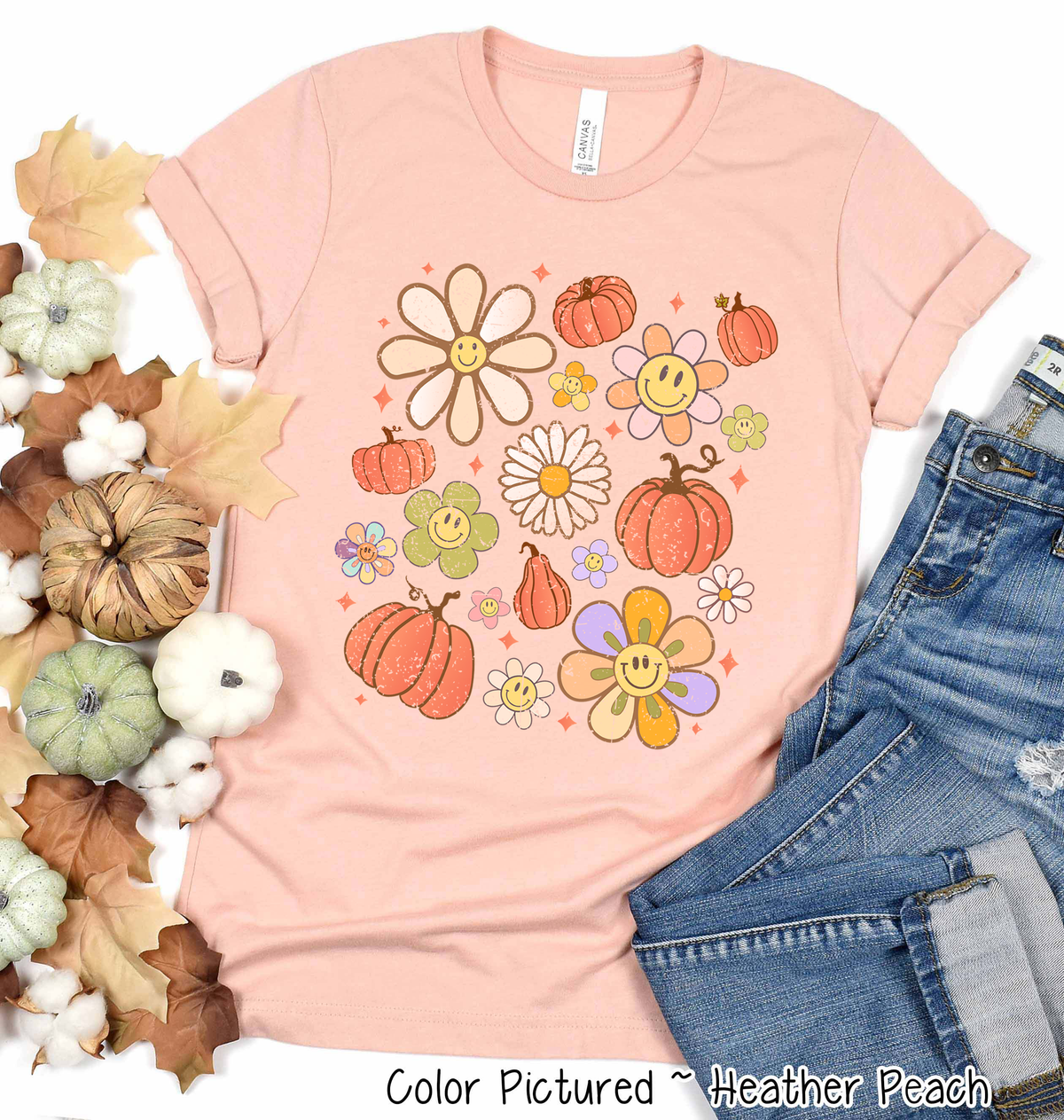 Retro Pumpkins & Daisys Scatter Fall Tee