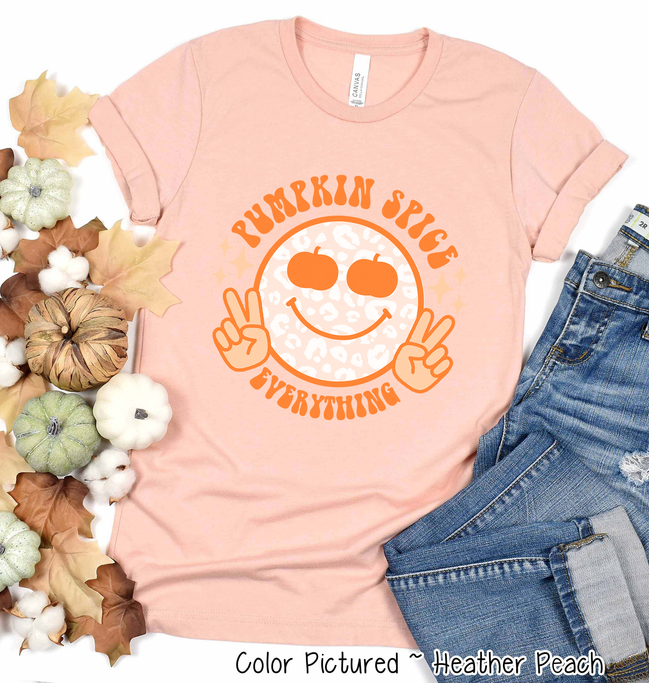 Retro Pumpkin Spice Smile Fall Tee